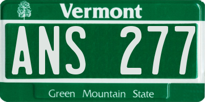 VT license plate ANS277
