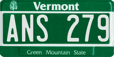 VT license plate ANS279