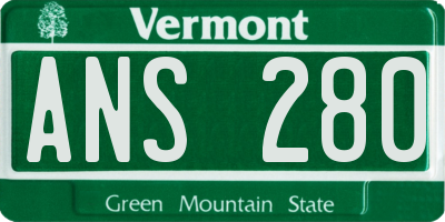 VT license plate ANS280