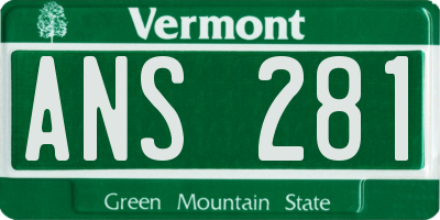 VT license plate ANS281