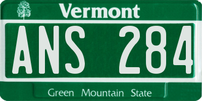 VT license plate ANS284