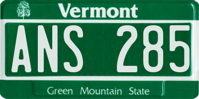 VT license plate ANS285