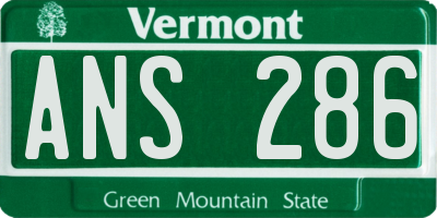 VT license plate ANS286