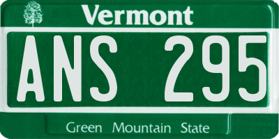 VT license plate ANS295
