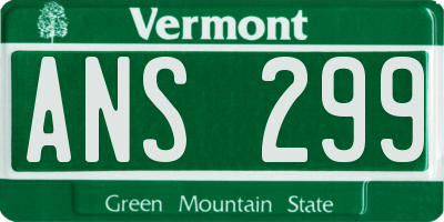 VT license plate ANS299