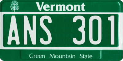 VT license plate ANS301