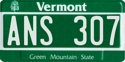 VT license plate ANS307