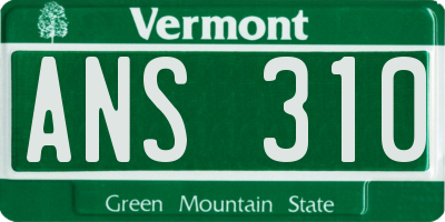 VT license plate ANS310
