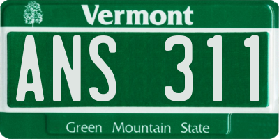 VT license plate ANS311