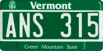 VT license plate ANS315