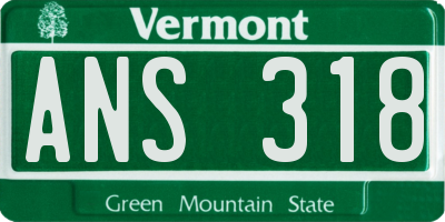 VT license plate ANS318