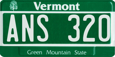 VT license plate ANS320