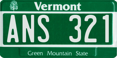 VT license plate ANS321