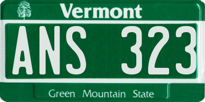 VT license plate ANS323