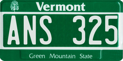 VT license plate ANS325