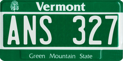 VT license plate ANS327