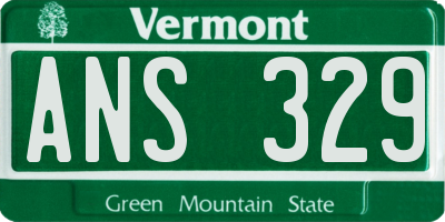 VT license plate ANS329