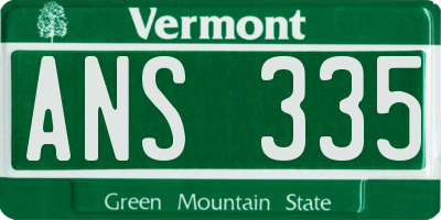 VT license plate ANS335