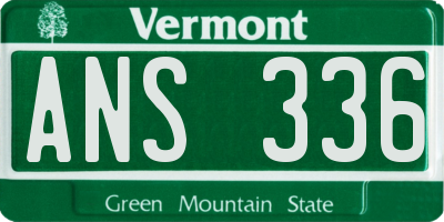 VT license plate ANS336