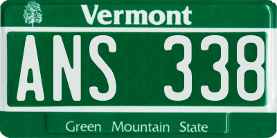 VT license plate ANS338