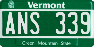 VT license plate ANS339