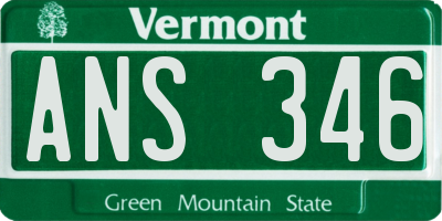 VT license plate ANS346