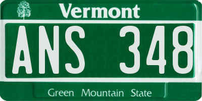 VT license plate ANS348