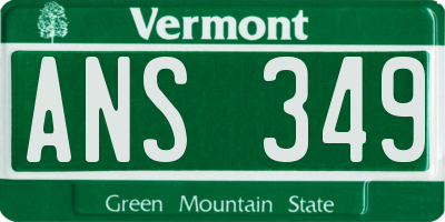 VT license plate ANS349