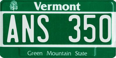 VT license plate ANS350