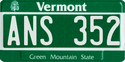 VT license plate ANS352
