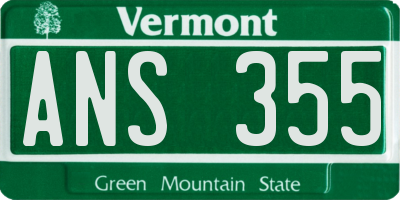VT license plate ANS355