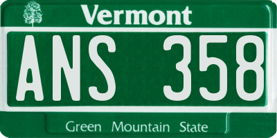 VT license plate ANS358
