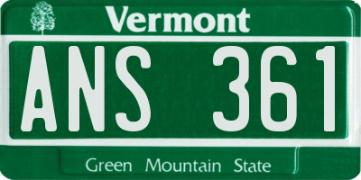 VT license plate ANS361