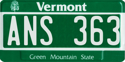 VT license plate ANS363