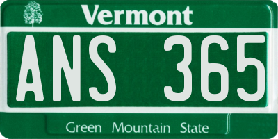 VT license plate ANS365