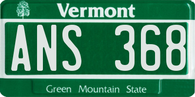 VT license plate ANS368