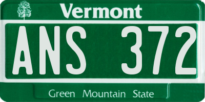 VT license plate ANS372