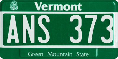 VT license plate ANS373