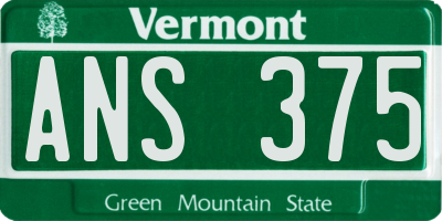 VT license plate ANS375
