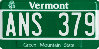 VT license plate ANS379