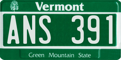 VT license plate ANS391