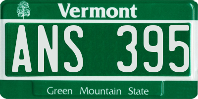 VT license plate ANS395