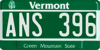 VT license plate ANS396