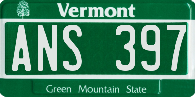 VT license plate ANS397