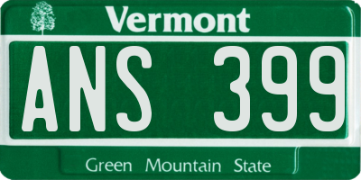 VT license plate ANS399