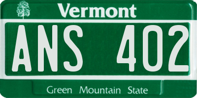VT license plate ANS402