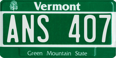 VT license plate ANS407