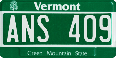 VT license plate ANS409