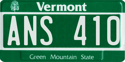 VT license plate ANS410