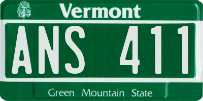 VT license plate ANS411